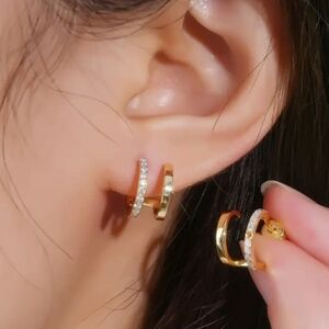 Elegant Moissanite S925 Sterling Silver Hoop Earrings